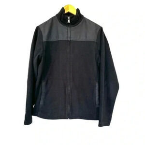 Banana Republic Factory men’s fleece zip up sweater solid black size Medium